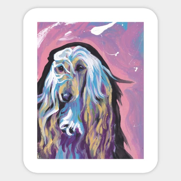 Afghan Hound Dog Bright colorful pop dog art Sticker by bentnotbroken11